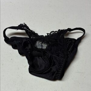 Black Lace Trim Women's Bikini Panty